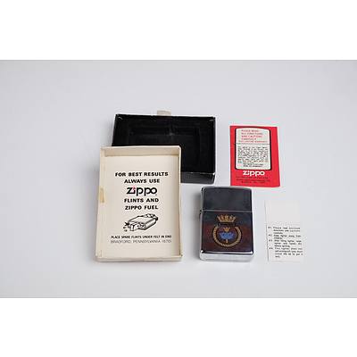 Zippo Lighter with USA and Military Theme and Unusual Zippo Tape Measure in Original Boxes (2)