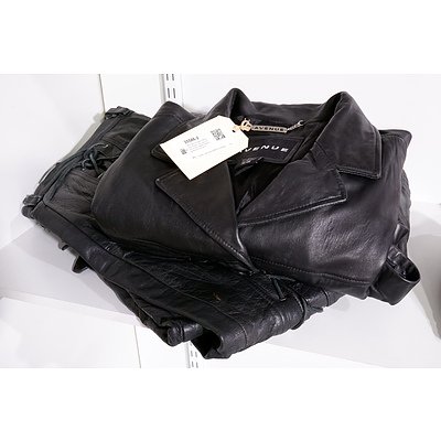 Two Pairs of leather Motorcycle Pants - One lace Up and a Soft Leather Unisex Jacket by Avenue (3)