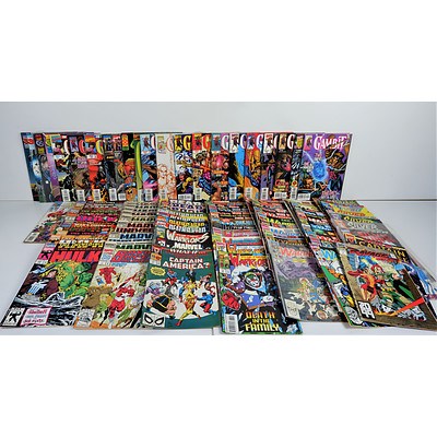 Quantity of Approximately 100 Marvel Comics Including New Warriors, Gambit, The Incredible Hulk, Silver Surfer and More