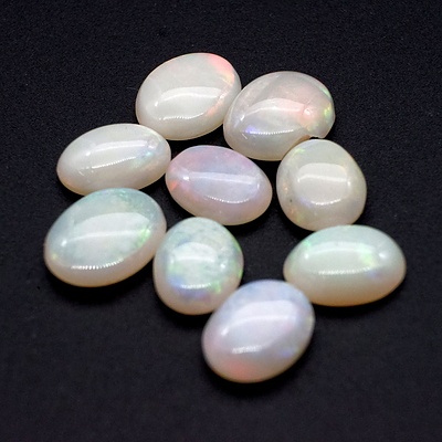 Collection of Milky White Solid Opal, Fair Play of Colour
