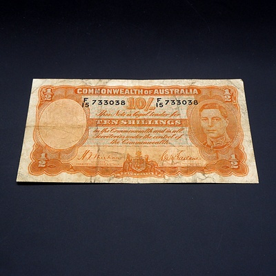 10/- 1939 Sheehan McFarlane Australian Ten Shilling Banknote R12 F15733038