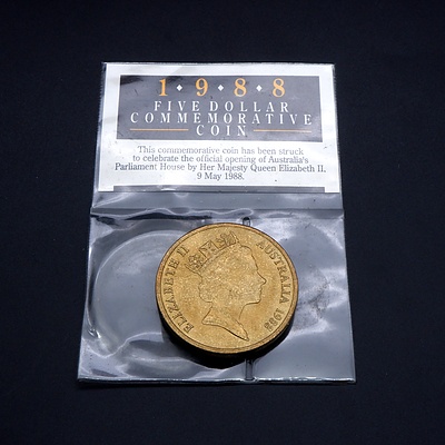 1988 RAM $5 Coin Australian Uncirculated Five Dollar Coin