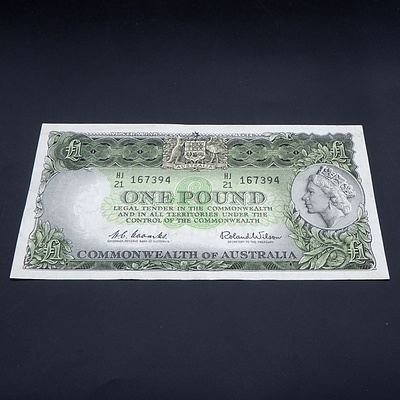 £1 1961 Coombs Wilson Australian One Pound Banknote R34 HJ21167394