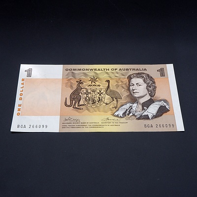 $1 1972 Phillips Wheeler Australian One Dollar Banknote R75 BGA266099