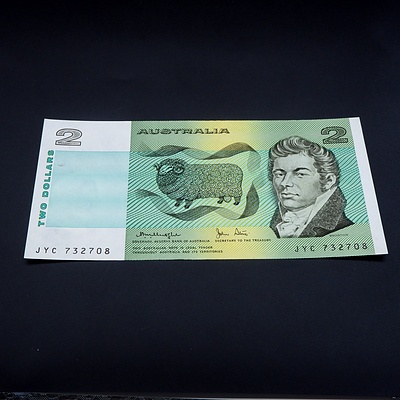 $2 1979 Knight Stone Australian Two Dollar Banknote R87 JYC732708