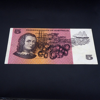 $5 1967 Coombs Randall Australian Five Dollar STAR Banknote R202S ZNB46916