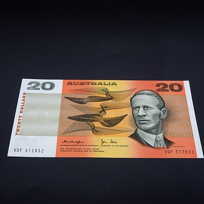 $20 1979 Knight Stone Australian Twenty Dollar Banknote R407A VDF512852