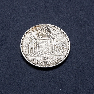 1943 Florin Australian Two Shilling Coin