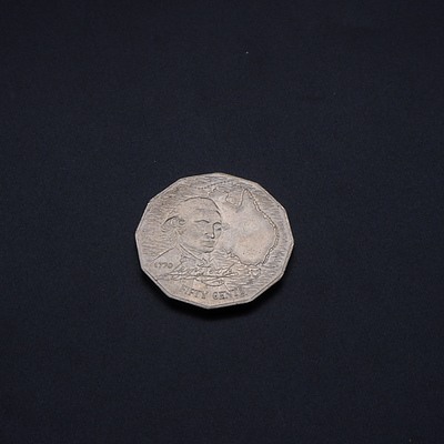 1970 50c Australian Fifty Cent Coin Captain Cook Commemorative