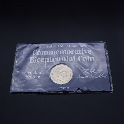 1988 50c Limited Edition RAM Australian Fifty Cent Carded Coin Bicentennial Commemorative