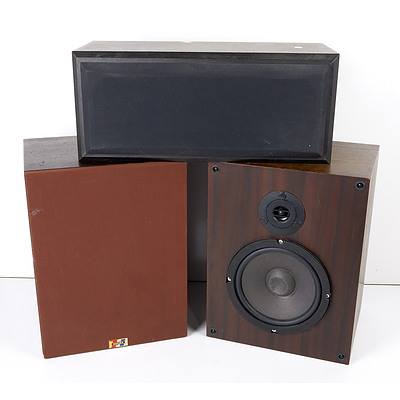 Pair of Audax Hi Fi Bookshelf Speakers and a Gale Center Channel Speaker (3)