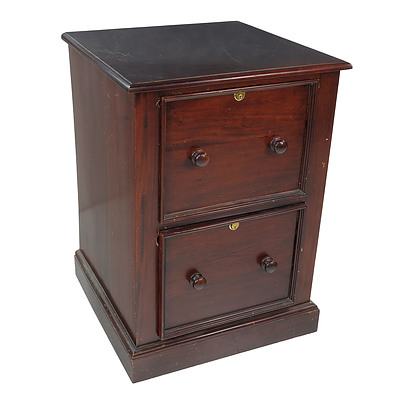 Antique Style Timber Two Drawer Filing Cabinet