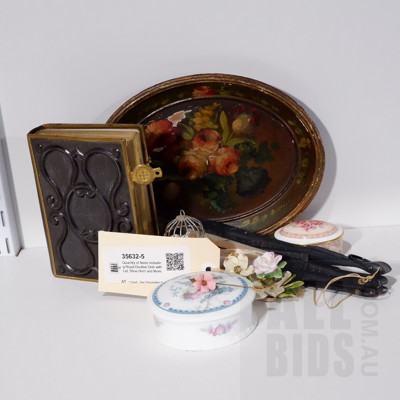 Royal Doulton Pin Dish, Shoe Horn, Vintage Hand Painted Tray, Ceramic Floral Bouquet and More