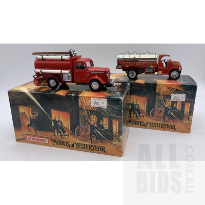 Matchbox Fire Engine Series - 1939 Bedford Tanker And 1923 Mack AC Water Tanker