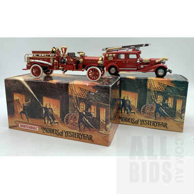 Matchbox Fire Engine Series - 1911 Mack Fire Engine And 1933 Cadillac Fire Wagon