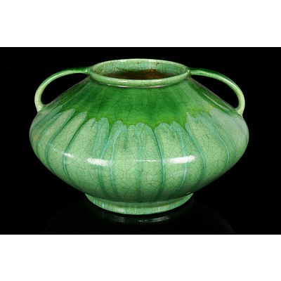 Vintage Melroseware Australian Pottery Green Glazed Pot