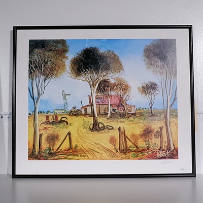 A Framed Digital Print of a Pro Hart Oil Painting, Signed by David Hart
