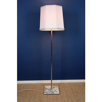 Vintage Marble and Brass Standard Lamp