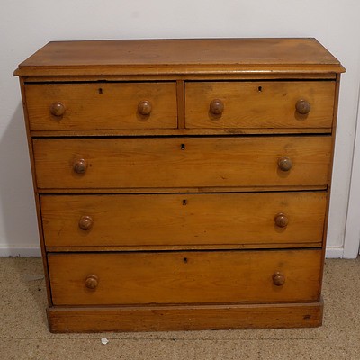 Late Victorian Baltic Pine Chest of Drawers, Circa 1880