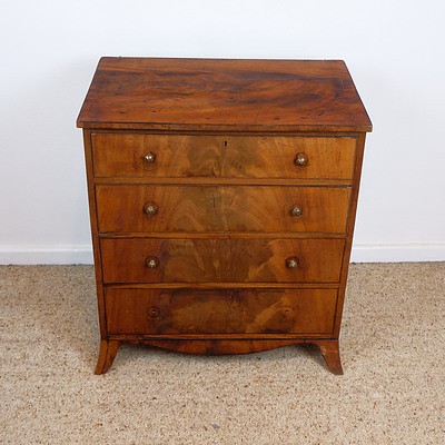 Regency Flame Mahogany Dwarf Chest of Drawers, 19th Century