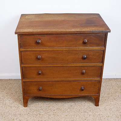 Antique Mahogany Dwarf Chest of Drawers, 19th Century