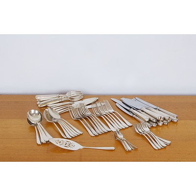 Vintage Rodd Silverplated Service for Six, with Silverplated Fish Knife and Fork Setting for Six
