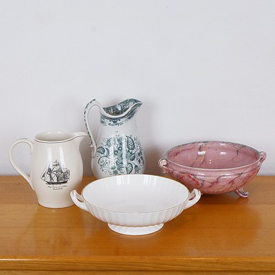 Royal Worcester Footed Serving Bowl, Spode Transfer Printed Nautical Pitcher and More
