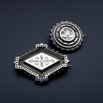 Two Victorian Sterling Silver Brooches, One Birmingham 1881
