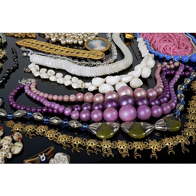 Large Collection of Vintage Costume Jewellery, Including Shell, Glass, Faux Pearl and More