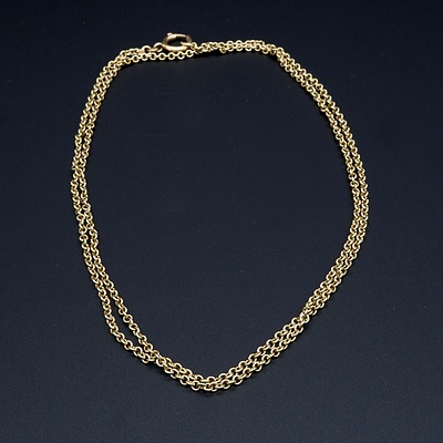 Antique 15ct Yellow Gold Muff Chain, 13.69g