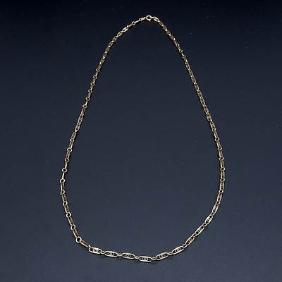 Antique 9ct Yellow Golf Fancy Link Chain, 8.4g