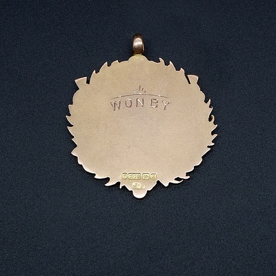 Antique 9ct Yellow Gold and Enamel Medallion, Circa 1900, 7g