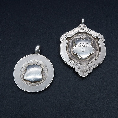 Two Early 20th Century English Sterling Silver Medallions, 1928 and 1913, 18g