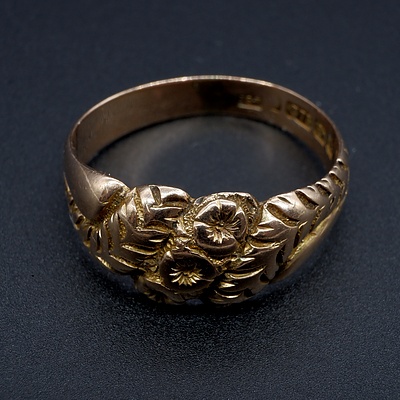 Antique 9ct Yellow Gold Ring, 3.9g