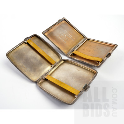 Two Sterling Silver Cigarette Cases, Birmingham 1922 and 1936