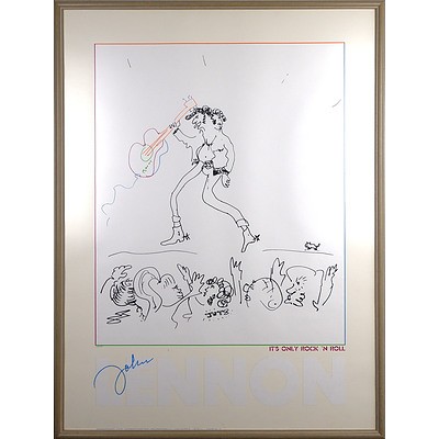 Limited Edition John Lennon, Its Only Rock n Roll, Lithograph, 748/4000, Circa 1980s