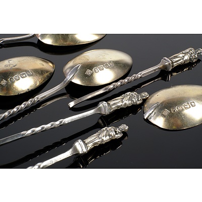 Six Victorian Sterling Silver Apostle Teaspoons, Sheffield 1889, 51g