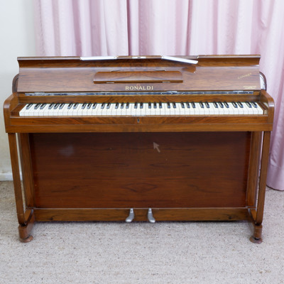 Ronaldi Upright Piano in Burr Walnut Case