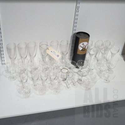Large Lot of Assorted Stemware and Glasses including Boxed German Beer Glass