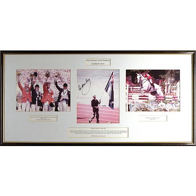Framed and Signed Andrew Hoy Dual Olympic Gold Medallist Presentation