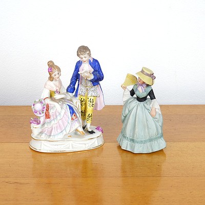 Two Continental Porcelain Figural Groups