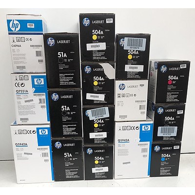 HP Assorted Toner Cartridges - Lot of 16
