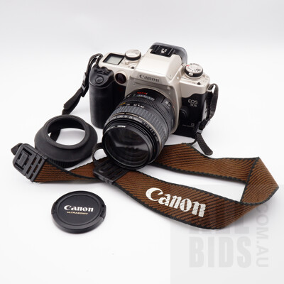 Canon EOS 50E Camera with case and 28-105mm Lens and Vintage Kodak Box Camera