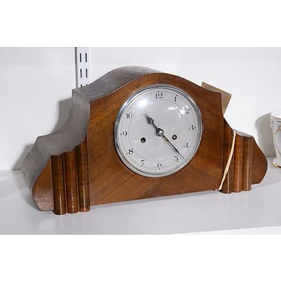 Vintage Einfeld Art Deco Timber Cased Mantle Clock