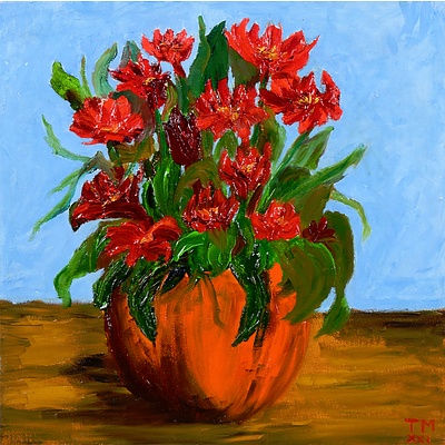 Craig McArthur, Fleur Rouge 2021, Oil on Canvas