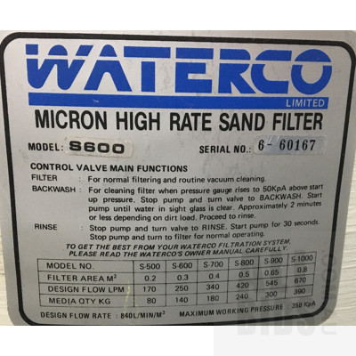 Waterco Micron High Rate Sand Filter
