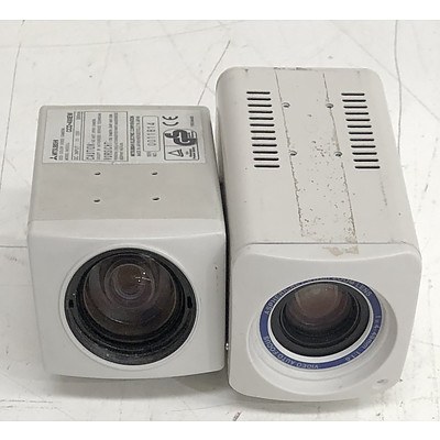 Hitachi and Mitsubishi Colour Video Cameras - Lot of Two