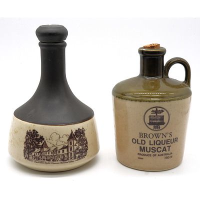 Browns Old Liqueur Muscat and kaiser Stuhl Port - 750ml in Stoneware Decanters (2)