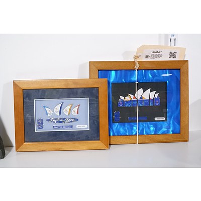 Framed Limited Edition Sydney 200 Opera House Pin Puzzle (1803/5000) and Framed Limited Edition Pin Set (2055/5000)