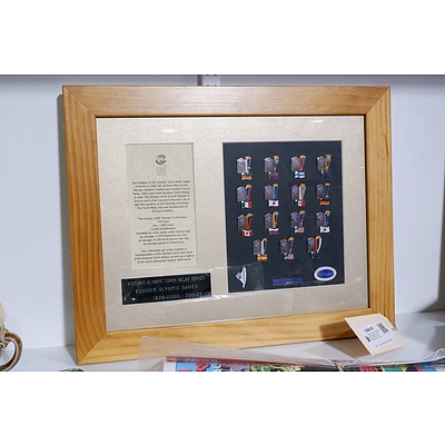 Framed Sydney 2000 Olympic Historic Olympic Torch Relay Series 16 Pin Set - Limited Edition 705 / 2500